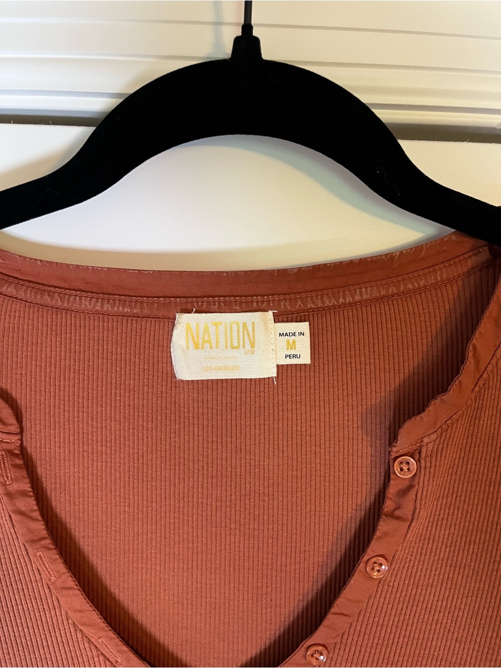 Nation LTD Natalie Combo Tee Size Medium Terra Cotta Orange - Picture 7 of 9